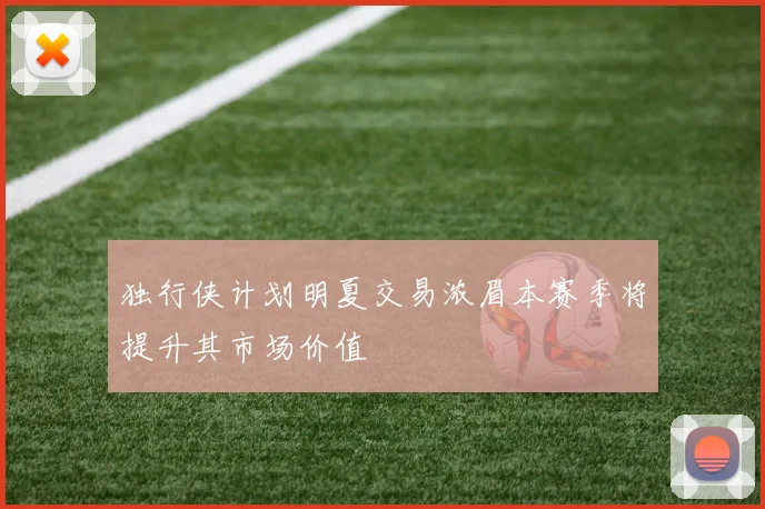 独行侠计划明夏交易浓眉本赛季将提升其市场价值